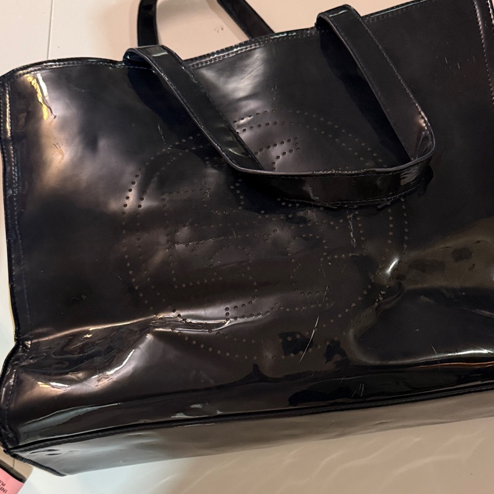 Tory Burch Shiny Black Tote